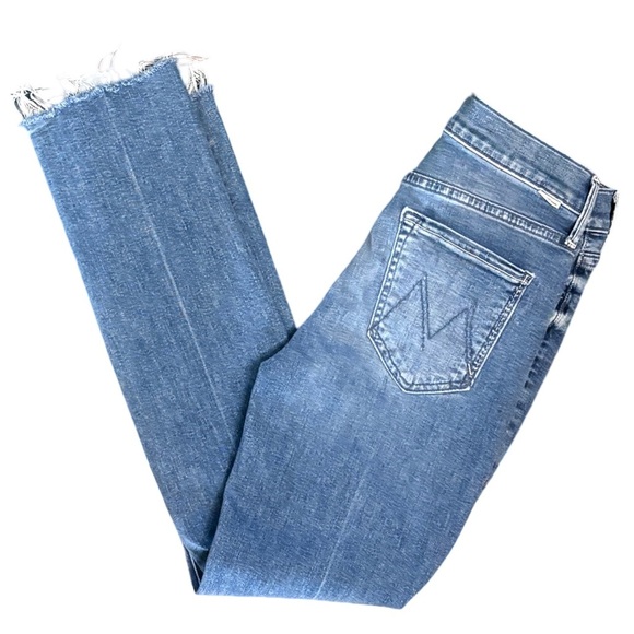 MOTHER The Mid Rise Dazzler Ankle Fray Denim Jeans We The Animals Wash Size 27 - Picture 8 of 14